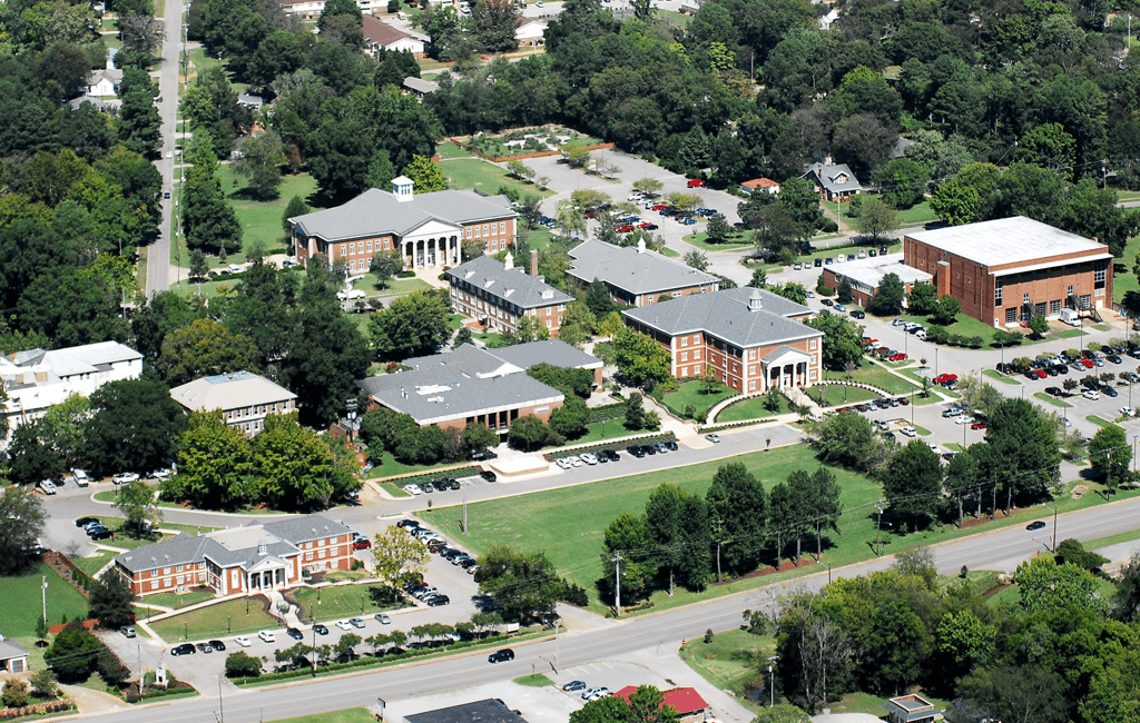 Ariel view of Athens State University campus