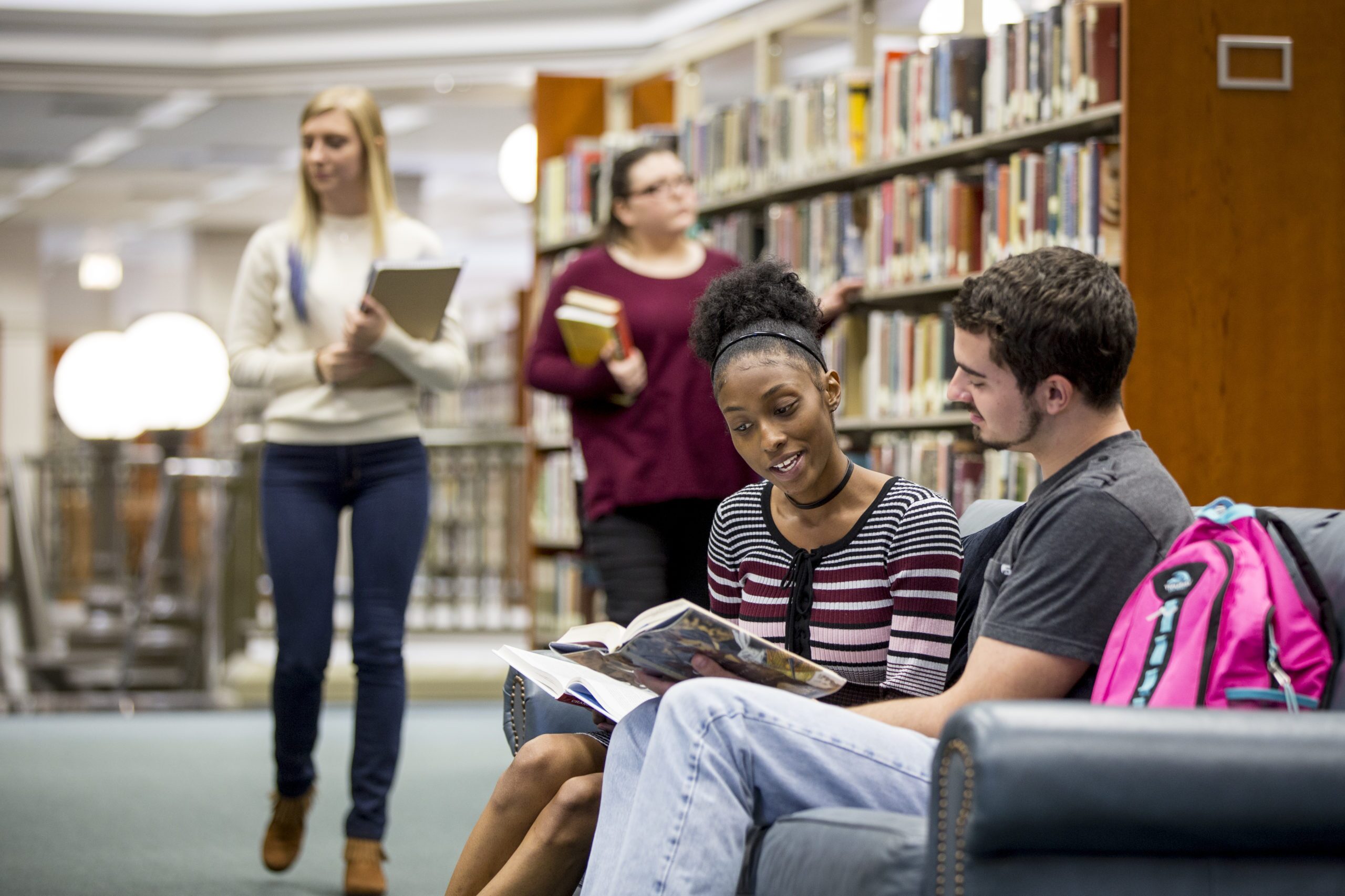 Students in the library